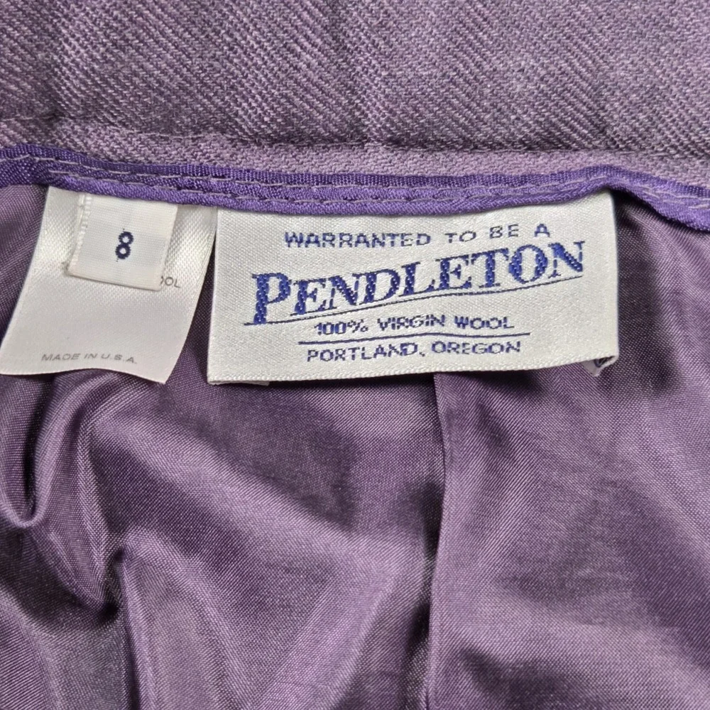 VTG Pendleton‎ Purple Pencil Midi Skirt Women's 8 Academia Secretary Wool Preppy